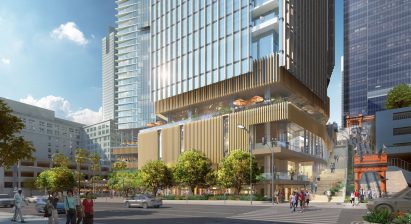 Render of Angels Landing skyscraper with terrace and louvres