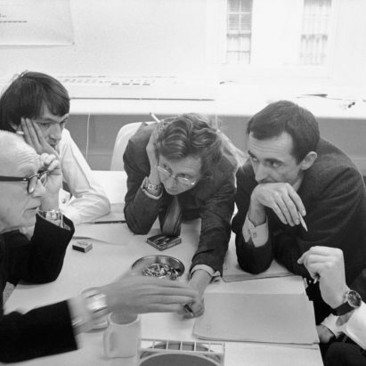Tony Hunt with Buckminster Fuller, Michael Hopkins, John Walker, Norman Foster and James Meller