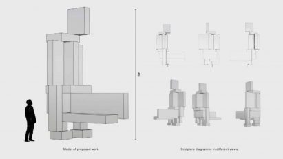 Antony Gormley "erect phallus" sculpture at Imperial College London