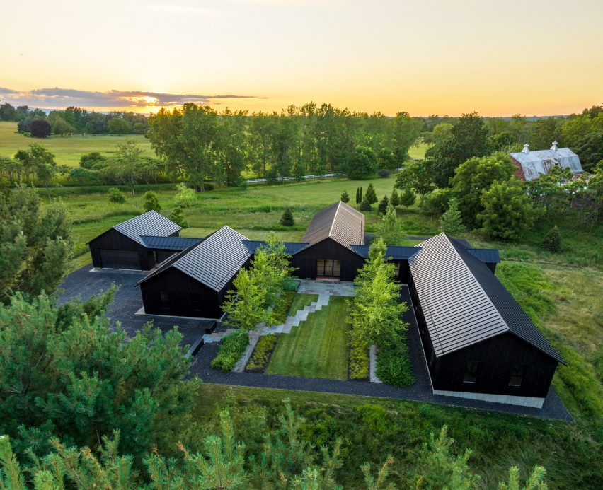 The form of the home was inspired by the surrounding agrarian architecture