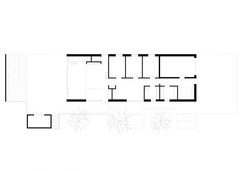 Ground floor plan of Villa Hovås by Bornstein Lyckefors