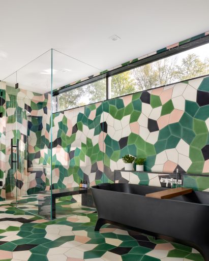 Multi-coloured tiles