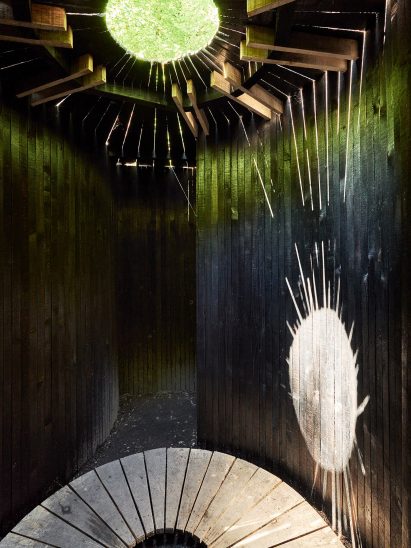 The interior of the From the Shadow to the Light hut