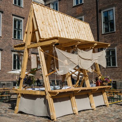 Timber and hemp pavilion bar