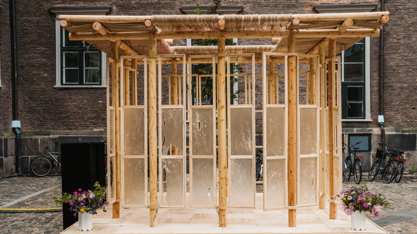 Softspace Digital surrounds Chart Art Fair pavilion with bioplastic revolving doors