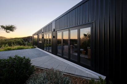 Elevation of Coast House by Stacey Farrell in Omaui