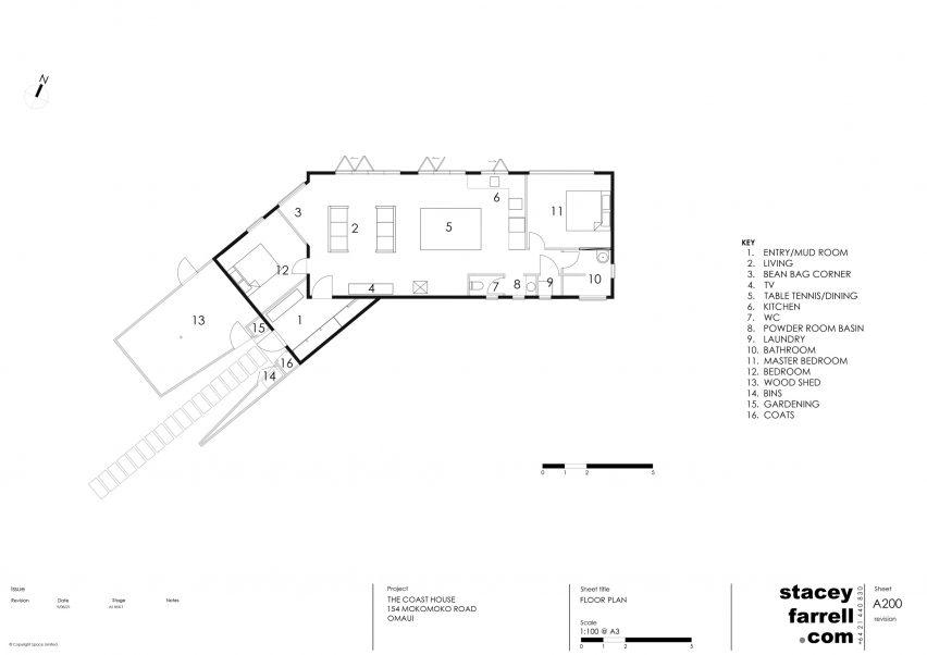 Floor plan of Coast House by Stacey Farrell