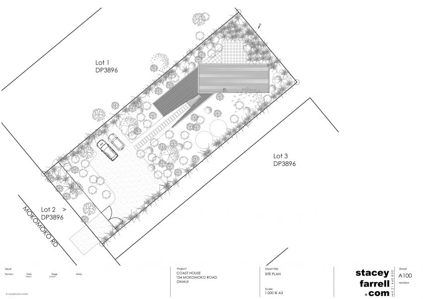 Site plan of Coast House by Stacey Farrell