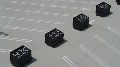 Kanye West's Yeezy Gap collection launched in bins at Herzog & de Meuron Miami car park