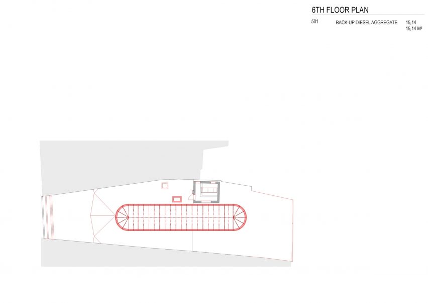 Sixth floor plan with key for rooms and amenities