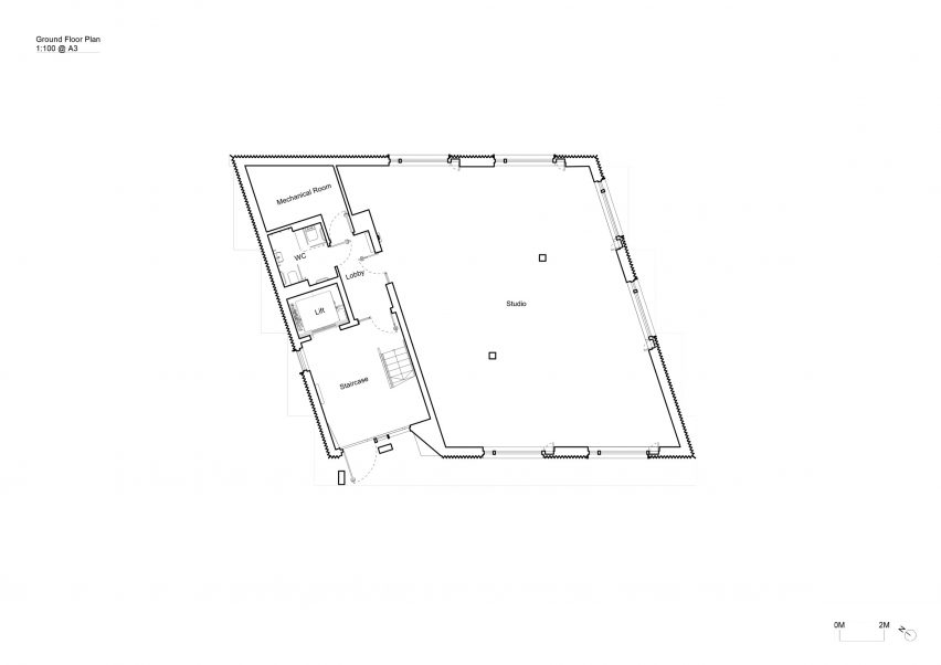 Ground floor plan of D2 by Mole Architects