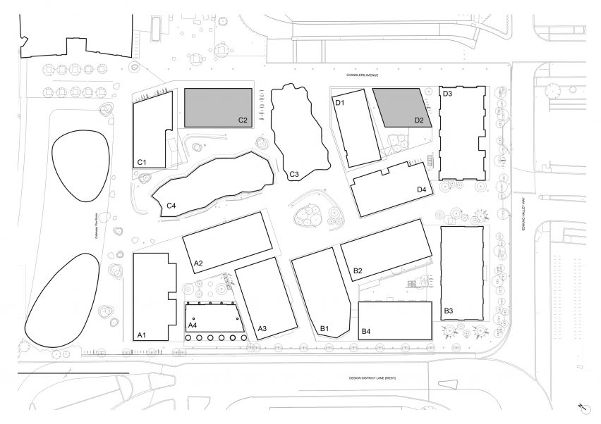 Site plan of D2 by Mole Architects