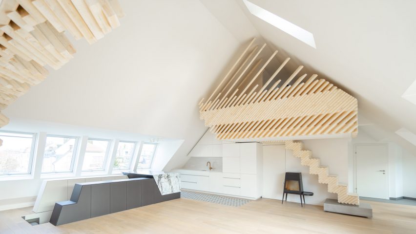 The interior of a loft apartment