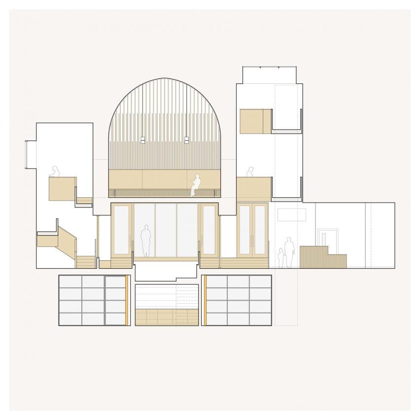 Sectional view of building