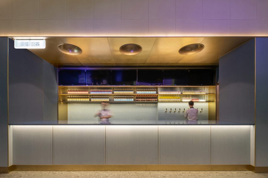 Shenzhen's Haidilao restaurant by Vermilion Zhou Design Group features blue-green interiors