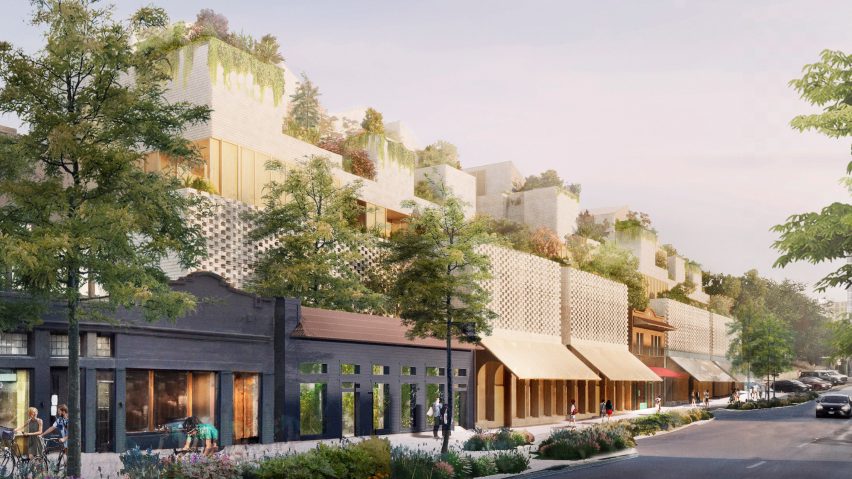 Herzog and de Meuron Texas wooden project street facade