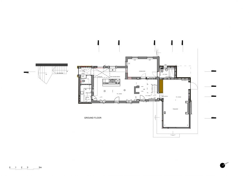 Ground floor plan of house extension by Invisible Studio