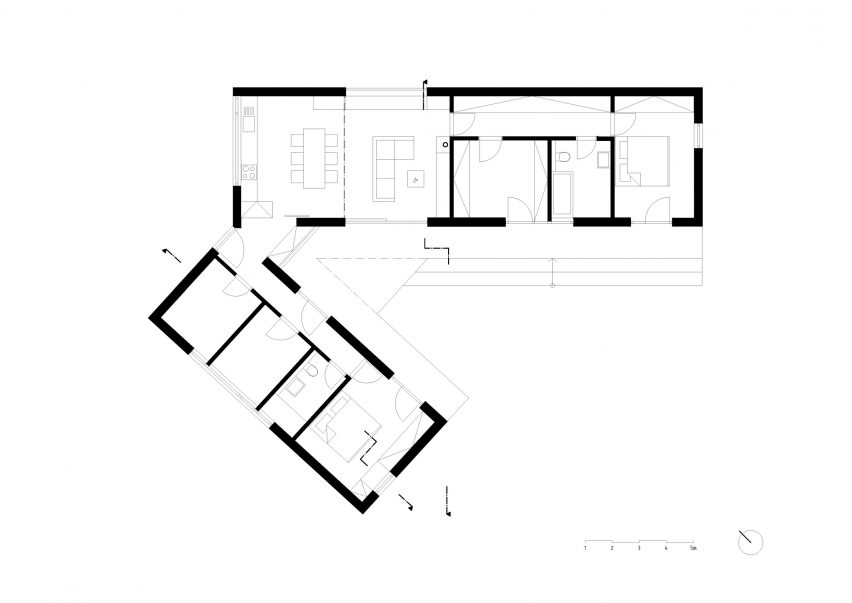 Floor plan of House with In-Law Suite by KLAR