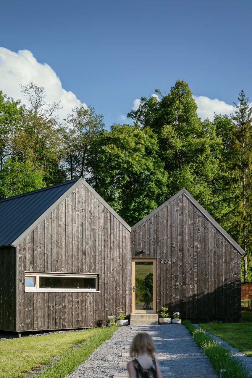 Exterior of House with In-Law Suite by KLAR