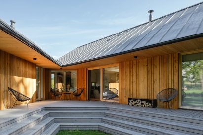 Sheltered deck of Czech home