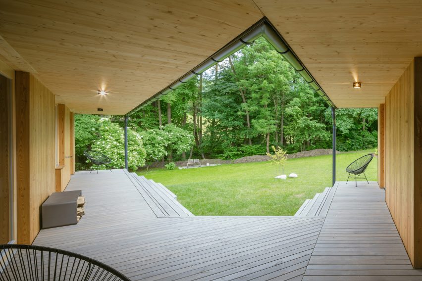 Deck outside of House with In-Law Suite by KLAR