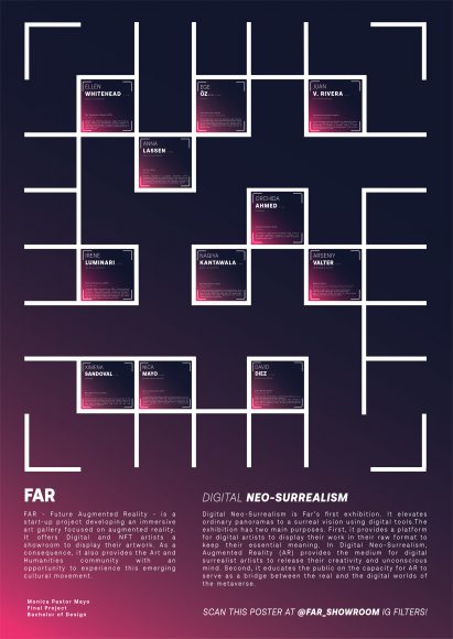 Poster for student-designed NFT art gallery