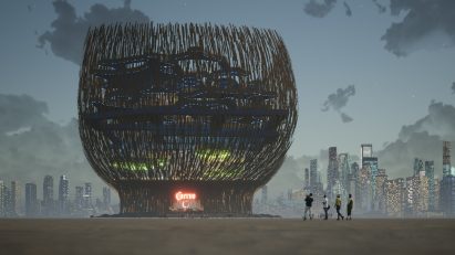 Exterior of Jose Cuervo Metadistillery designer by Rojkind, modelled on the roots of an agave plant
