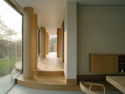 White-walled hallway of Chinese house