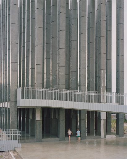 Close-up photo of Less pavilion by Pezo von Ellrichshausen