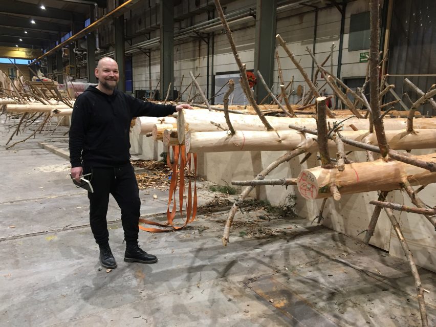 Torvinen next to trees for Little Finlandia