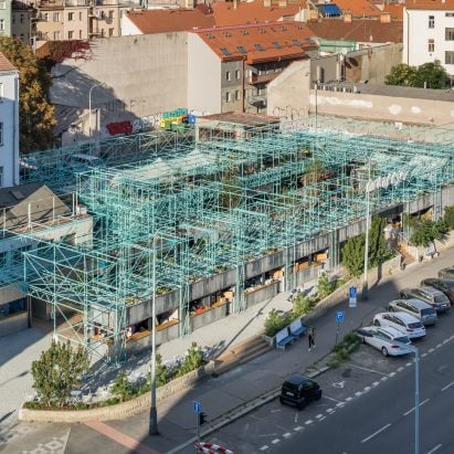 Aerial view of Manifesto Market in Prague