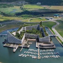 Aerial view of Masterplan Esbjerg Strand by BIG