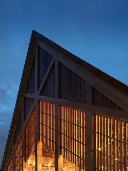 Gabled timber roof of Texas church