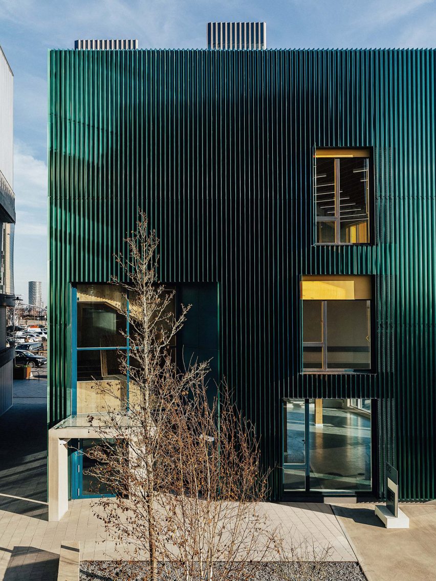 Exterior of D2 building by Mole Architects at London's Design District