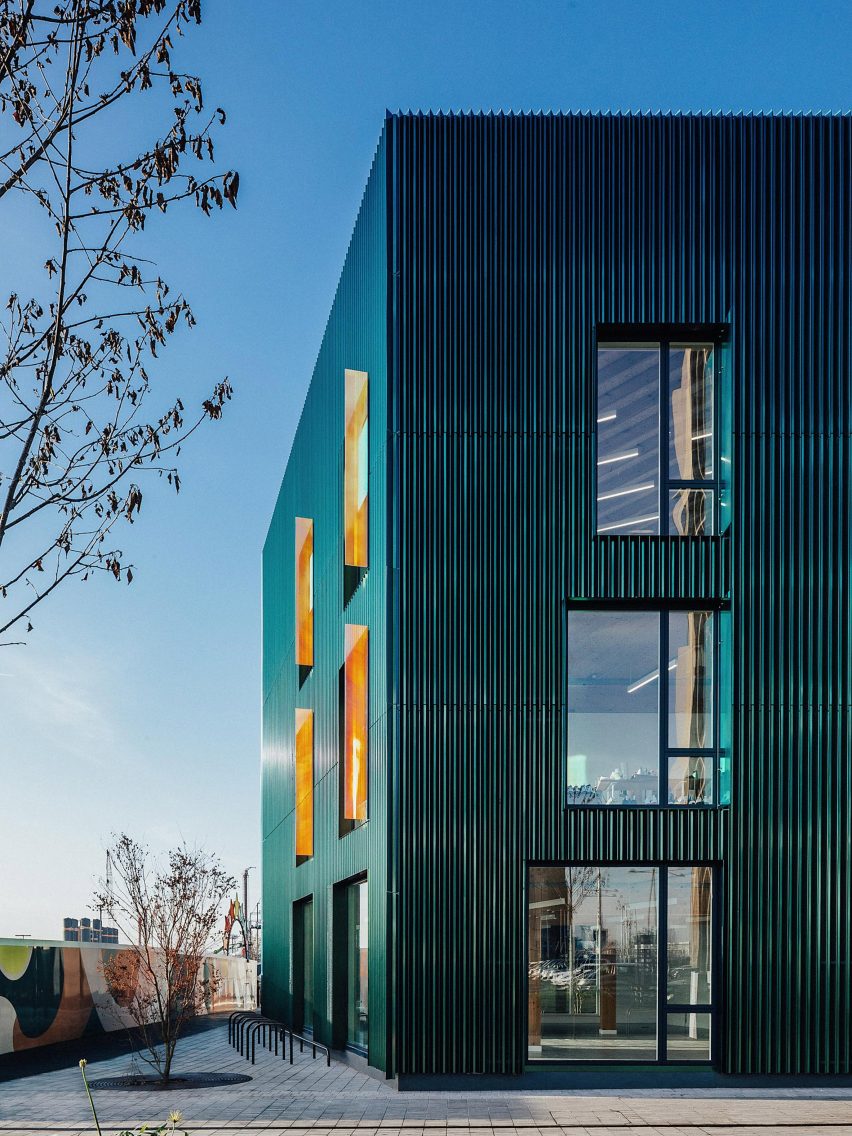 Exterior of D2 building by Mole Architects at London's Design District