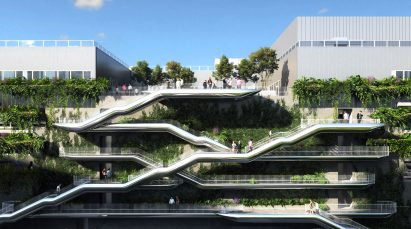 Facade of the MoLo car park in Italy's MIND neighbourhood