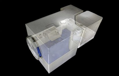 Model of a bedroom in Nakagin Capsule Tower