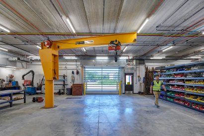 Crane in municipal building