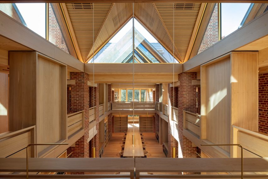 Interior of New Library, Magdalene College by Niall McLaughlin Architects
