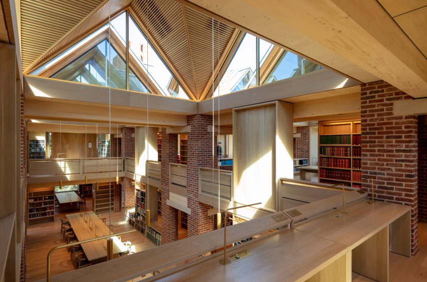Interior of New Library, Magdalene College by Niall McLaughlin Architects