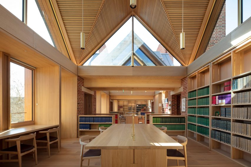 Interior of New Library, Magdalene College by Niall McLaughlin Architects