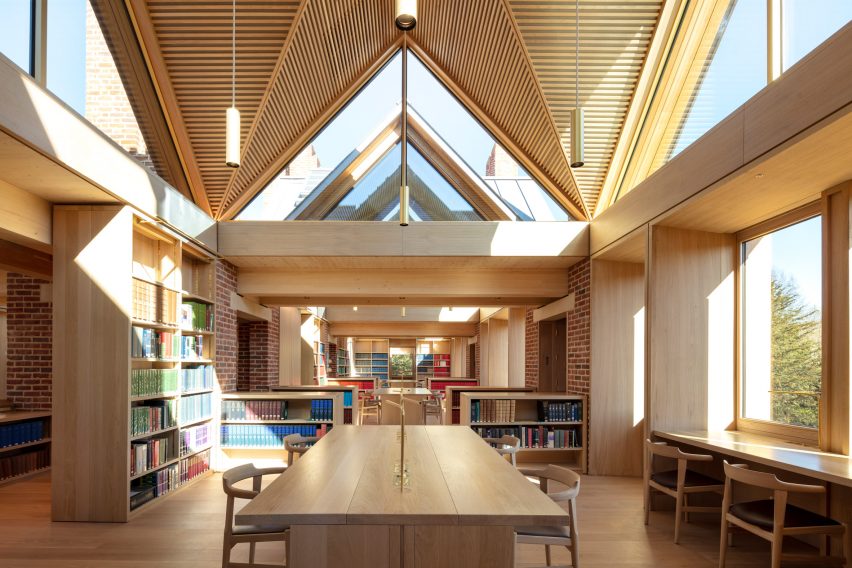 Interior of New Library, Magdalene College by Niall McLaughlin Architects