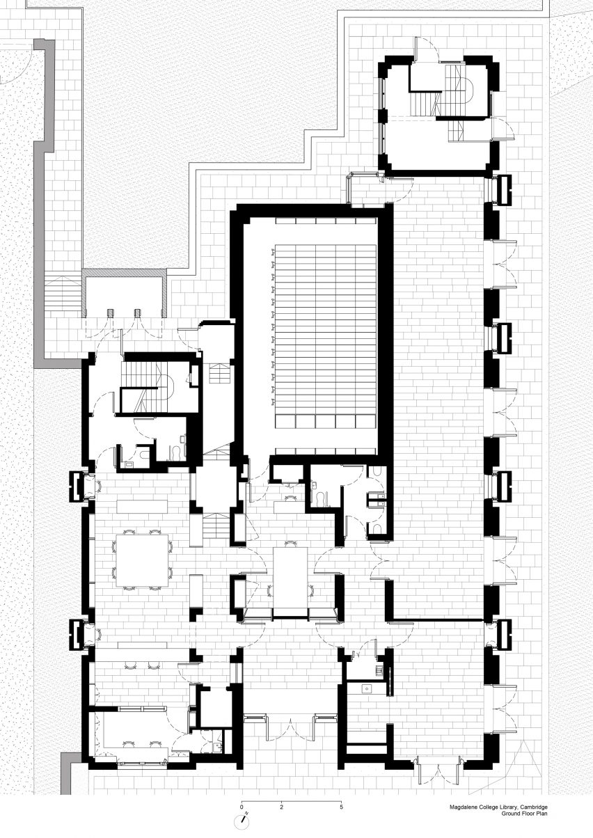 Ground floor plan of New Library, Magdalene College by Niall McLaughlin Architects