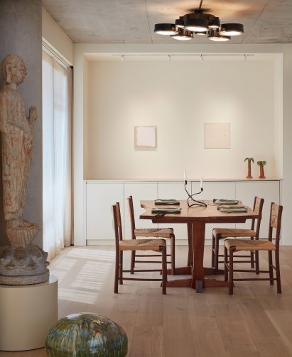 Walnut table and chairs