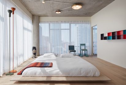 Open-plan bedroom