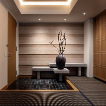 Textured fabrics and materials in Japandi interior