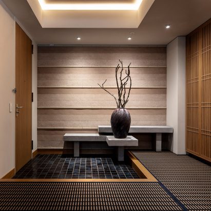 Textured fabrics and materials in Japandi interior