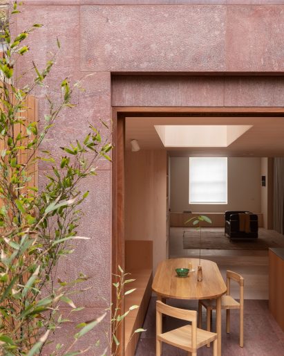 Red stone house extension in London