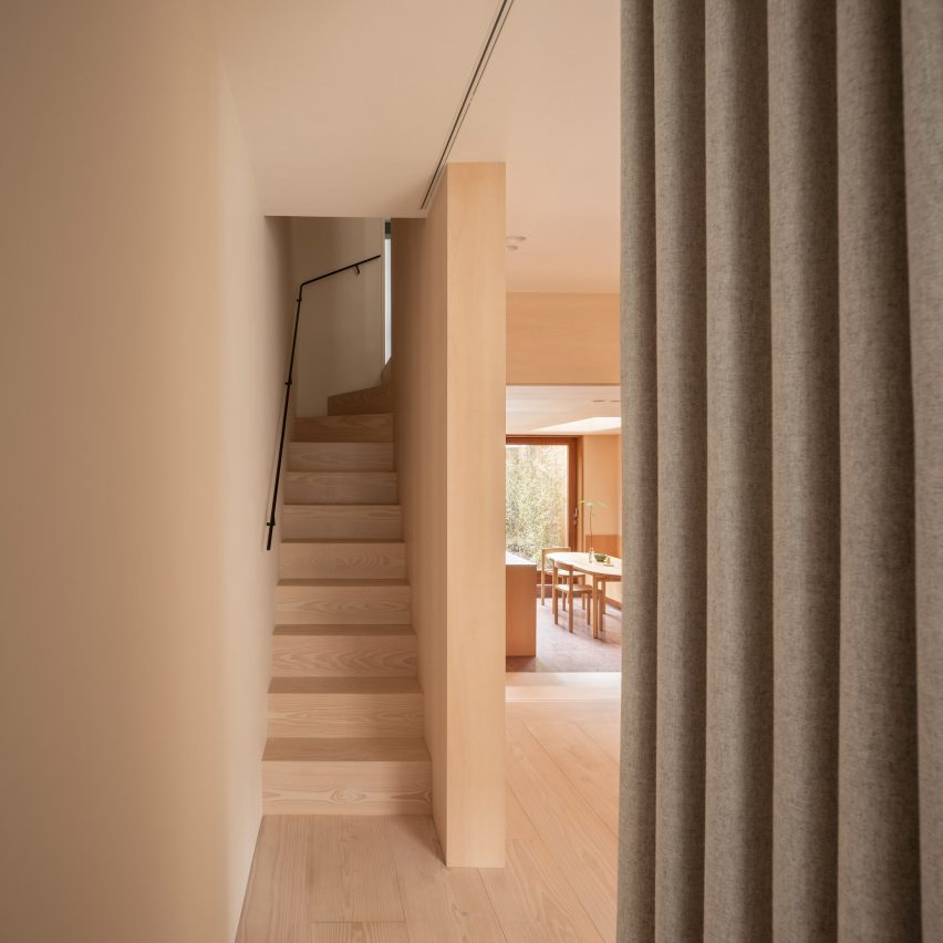 Red stone covers extension to London terrace by O’Sullivan Skoufoglou Architects