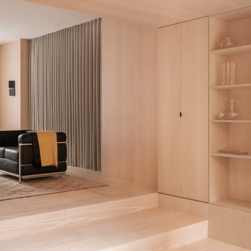 Red stone covers extension to London terrace by O’Sullivan Skoufoglou Architects